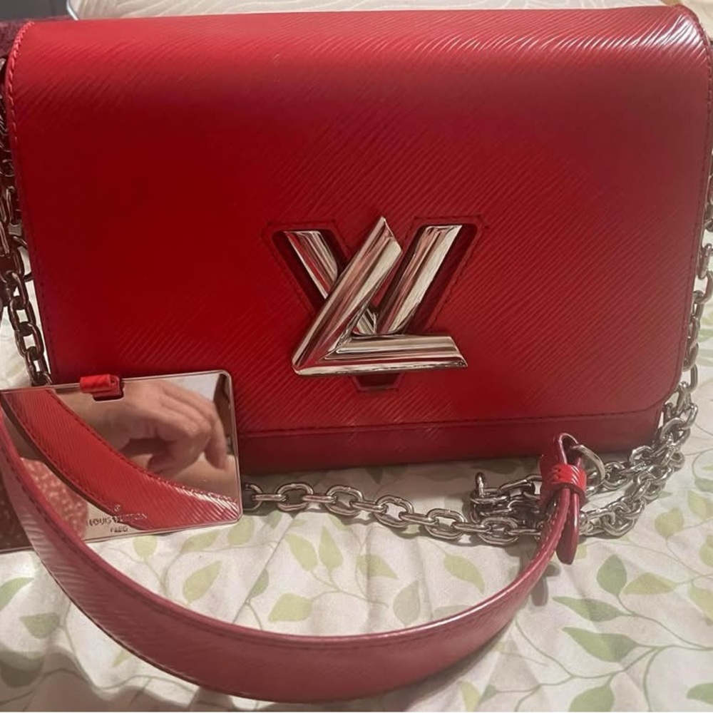 Louis Vuitton Red Twist Lock Crossbody Bag